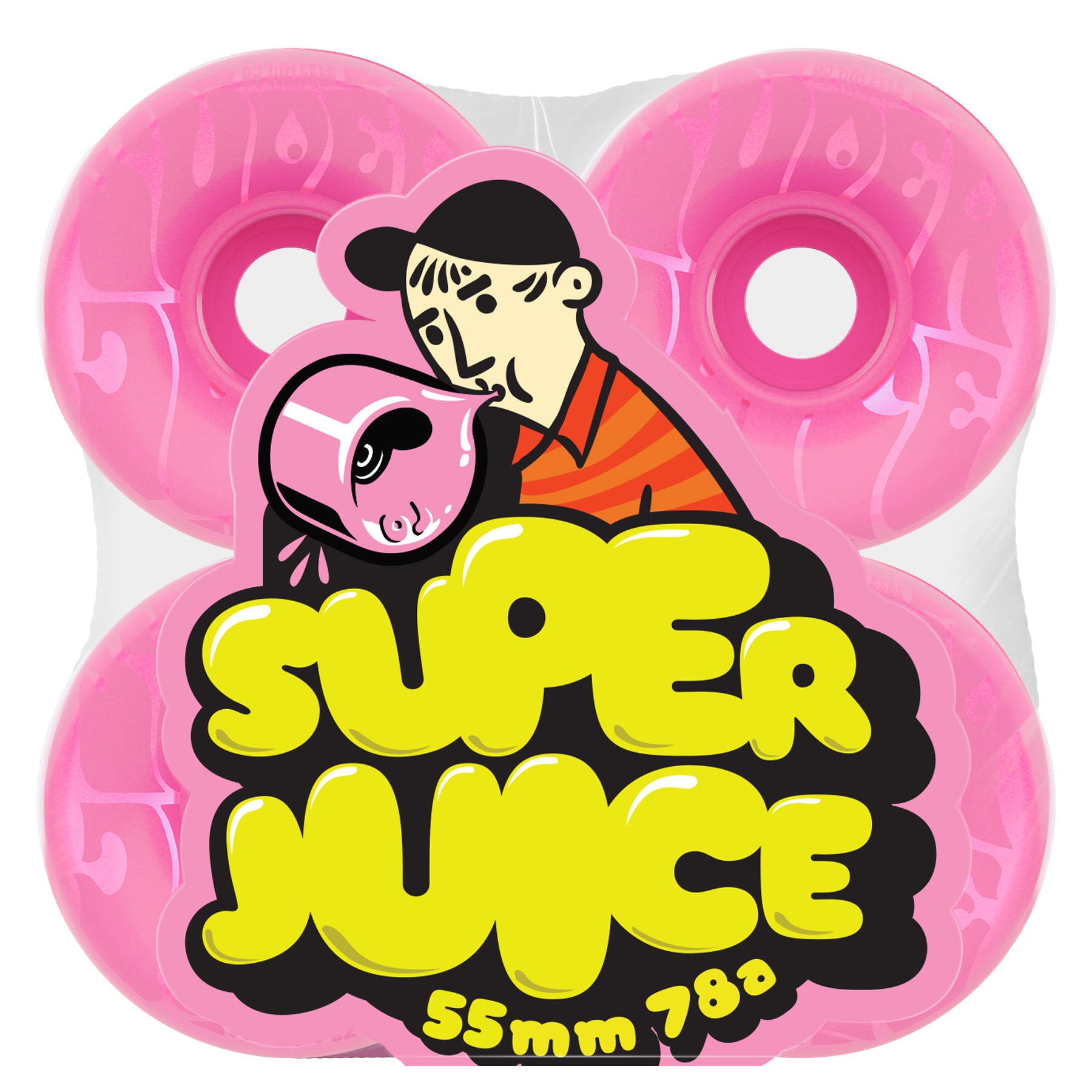 OJ WHEELS - 55mm Bubble Gum Mini Super Transparent Pink 78a
