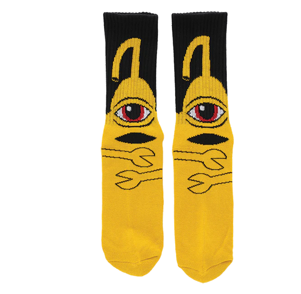 TOY MACHINE - Sect Hug Crew Socks Yellow