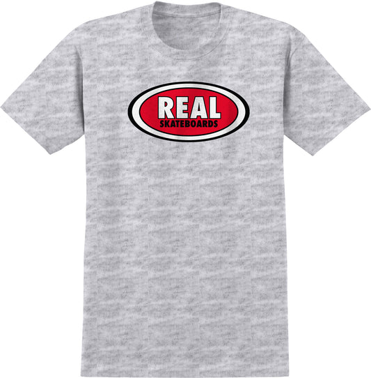REAL - Oval Tee Ash/Red