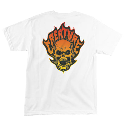 CREATURE - Bonehead Flame Tee White