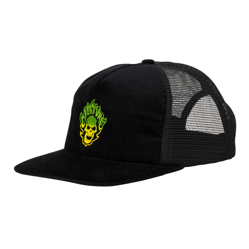 CREATURE - Bonehead Flame Mesh Trucker Unstructured Hat Black/Black