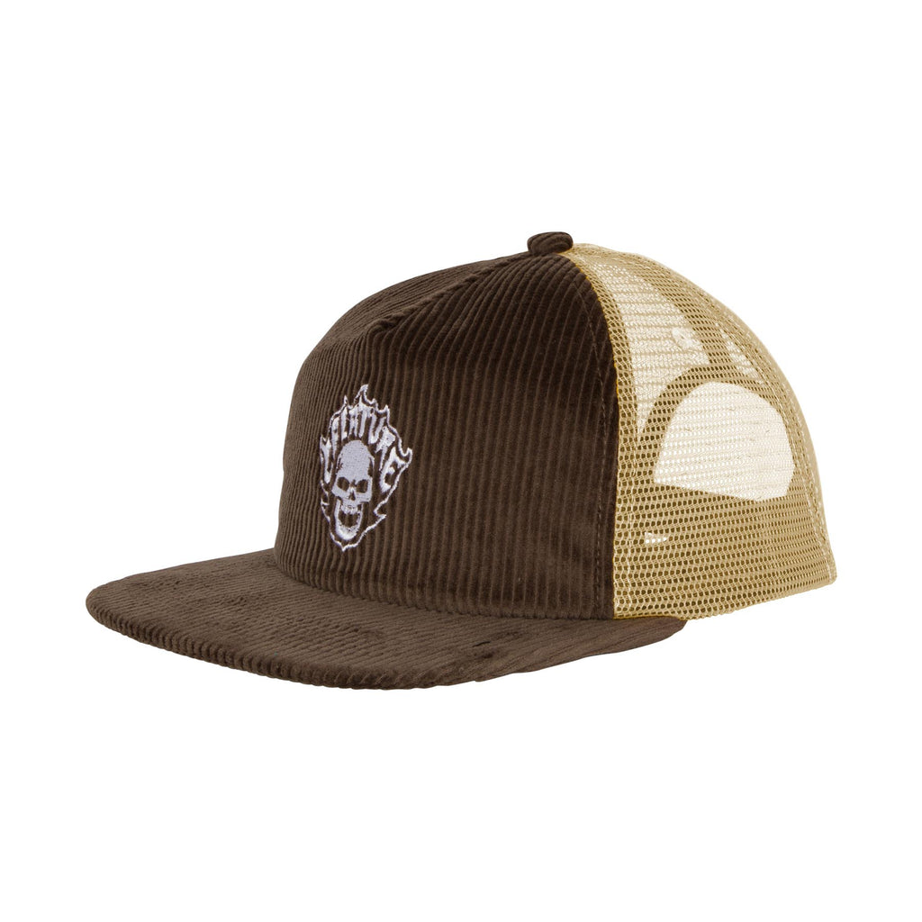 CREATURE - Bonehead Flame Mesh Trucker Unstructured Hat Brown/Tan