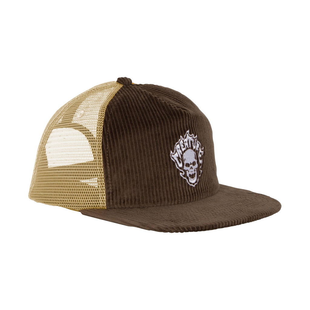 CREATURE - Bonehead Flame Mesh Trucker Unstructured Hat Brown/Tan
