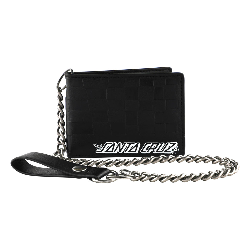 SANTA CRUZ - Check Web Strip Chain Wallet Black