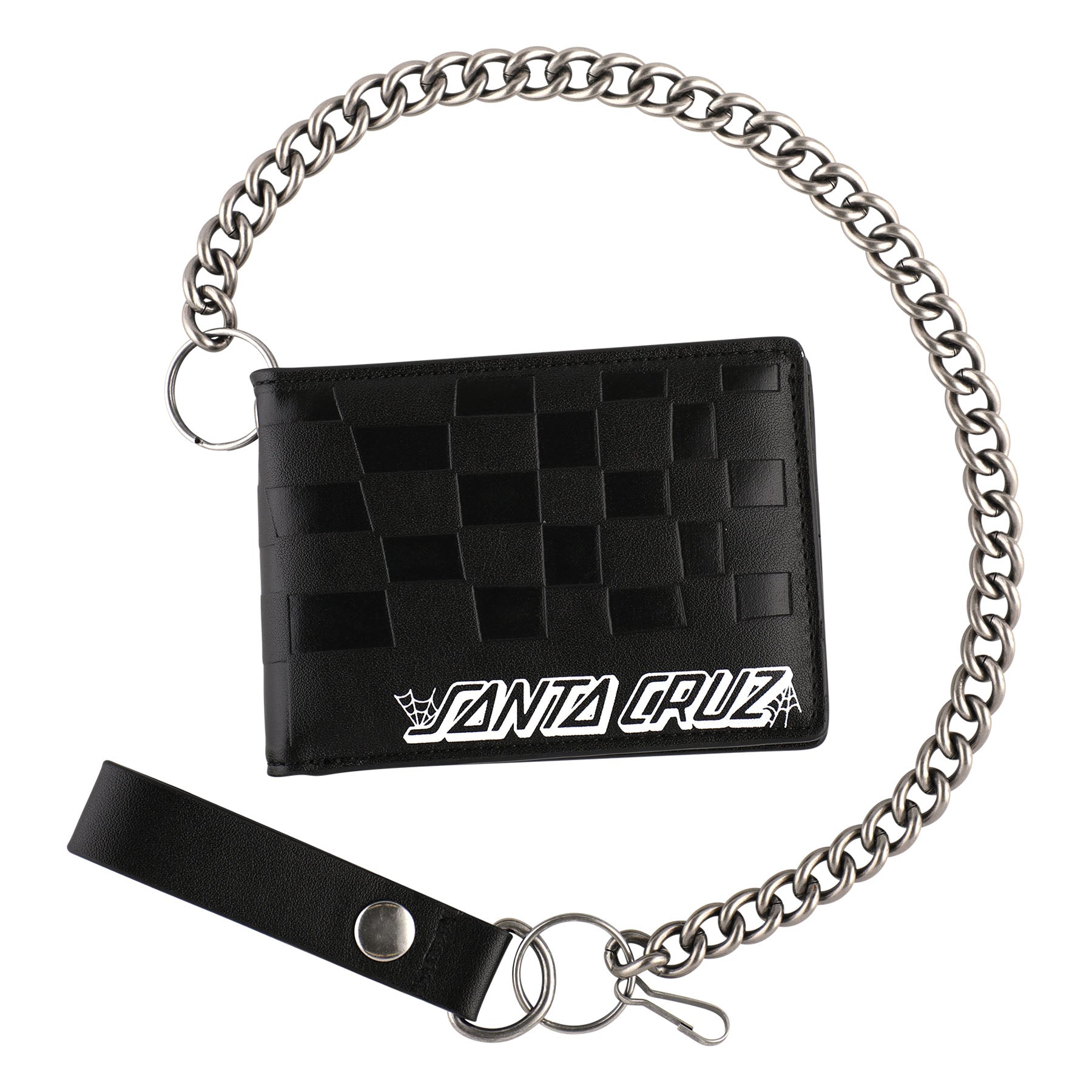 SANTA CRUZ - Check Web Strip Chain Wallet Black
