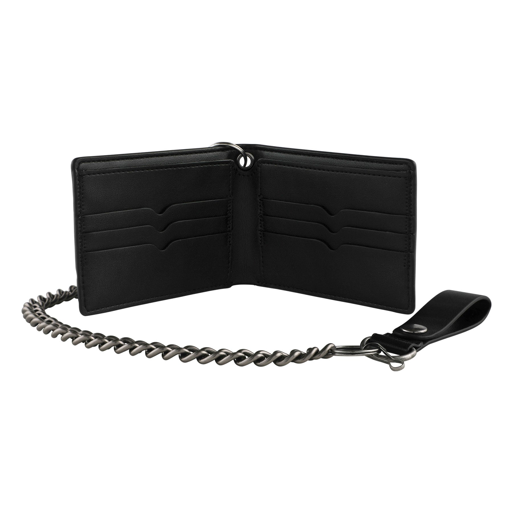 SANTA CRUZ - Check Web Strip Chain Wallet Black