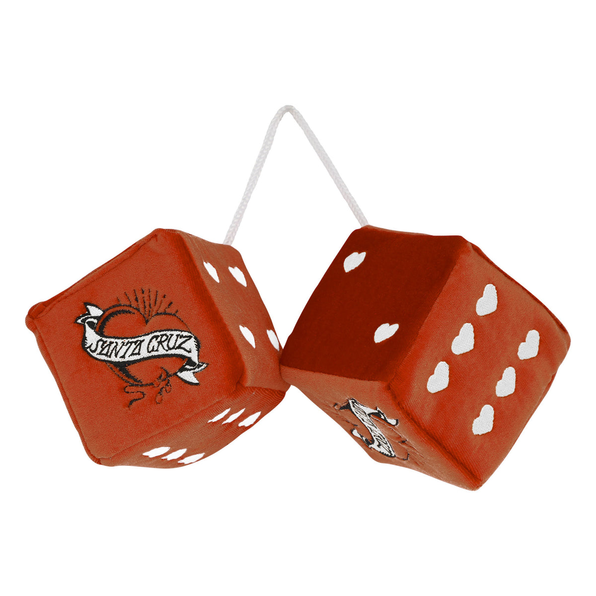 SANTA CRUZ - Banner Heart Hanging Dice Set Red