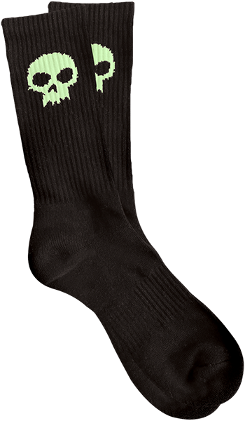 ZERO - Skull Crew Socks Black/Glow