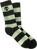 ZERO - Skull Stripe Crew Socks Black/Glow