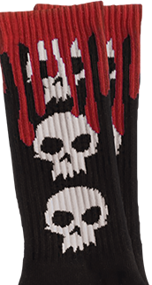ZERO - 3 Skull Blood Socks Black