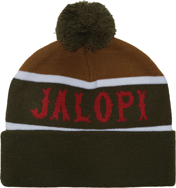 ANTIHERO - Jalopi Pom Beanie Olive/Gold/Red