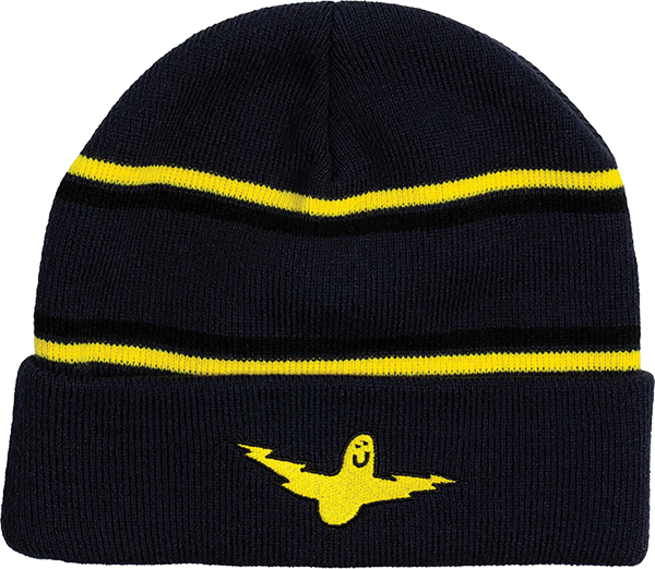 KROOKED - Bird Lightning Cuff Beanie Navy/Yellow