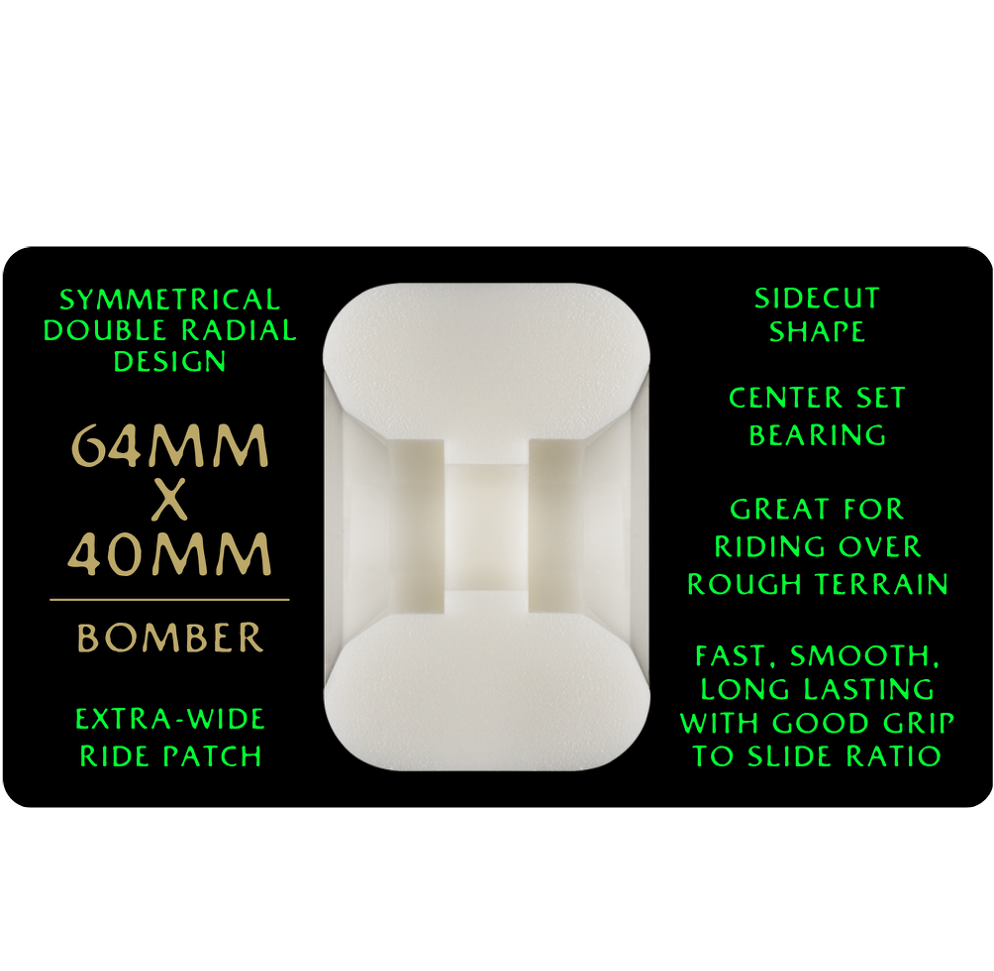 POWELL PERALTA - 64mm Dragon Formula GREEN Bomber Symetrical 88a