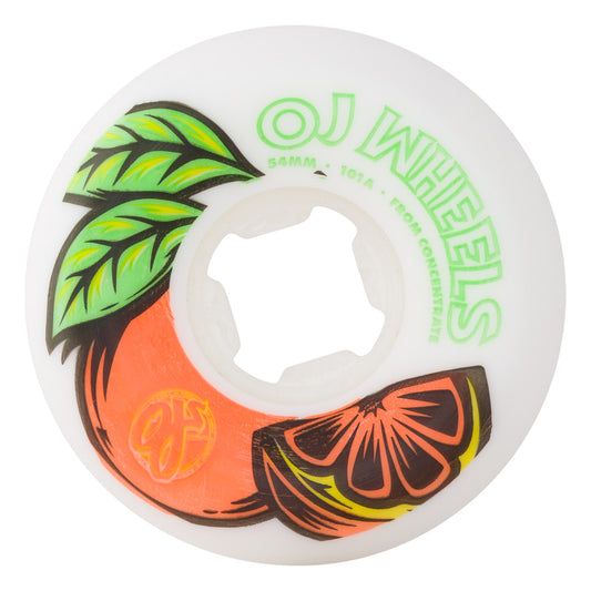 OJ WHEELS - 54mm From Concentrate White Orange Hardline 101a OJ Wheels
