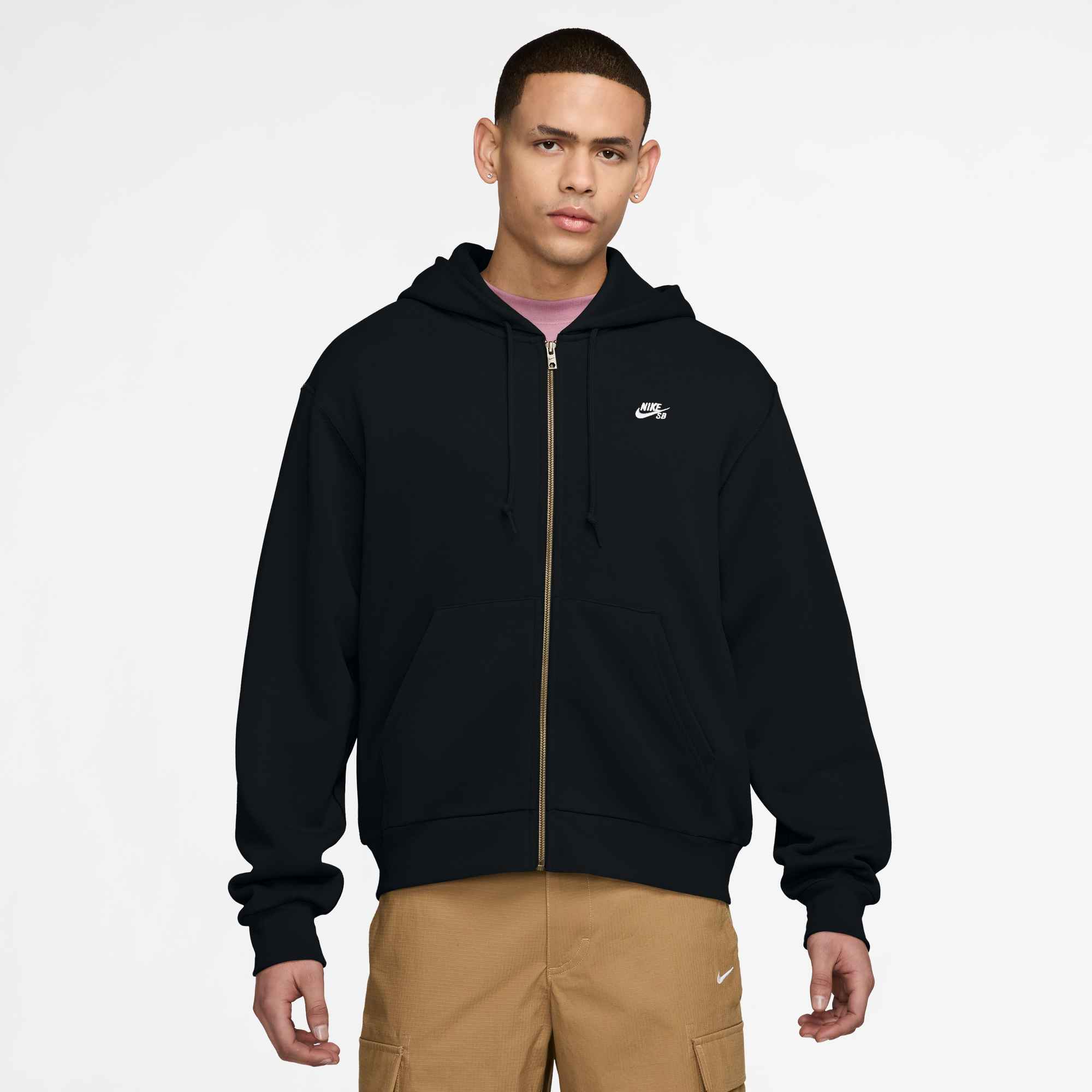 NIKE SB - Full-Zip Up Fleece Skate Hoodie Black