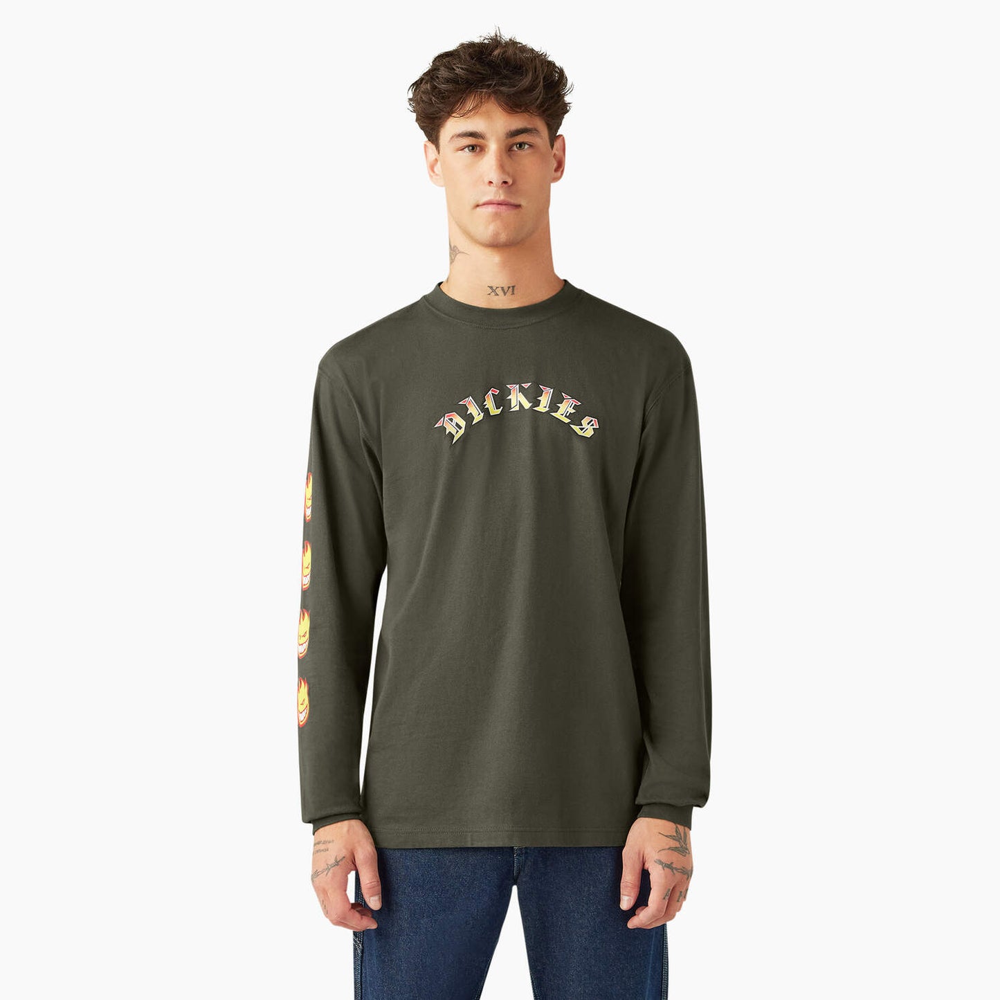 DICKIES - Dickies x Spitfire Longsleeve Tee Olive Green