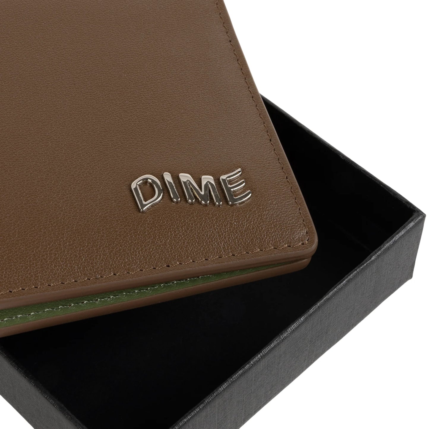DIME - Leather Bifold Wallet Brown/Olive