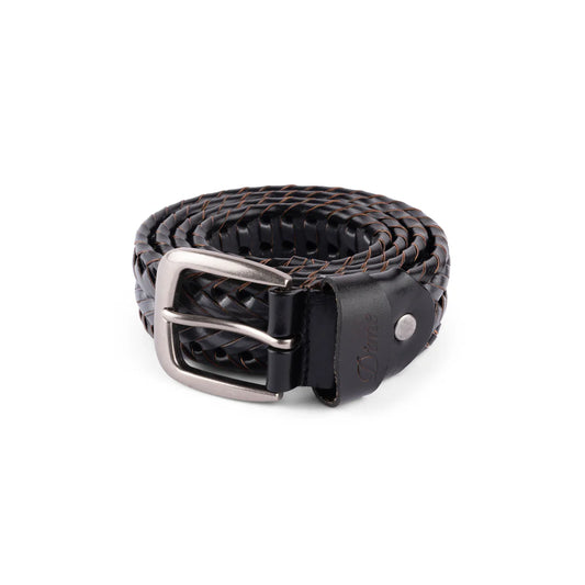 DIME - Braided Leather Belt Black