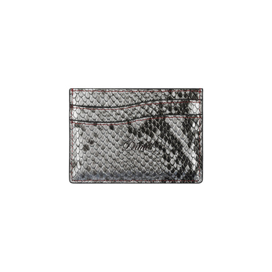 DIME - Embossed Leather Card Holder Silver Snake