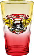 POWELL PERALTA - Winged Ripper Pint Glass Yellow/Red Fade