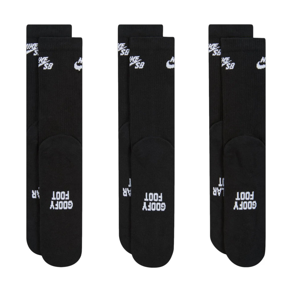 NIKE SB - Everyday Elevated Socks Black 3 Pack