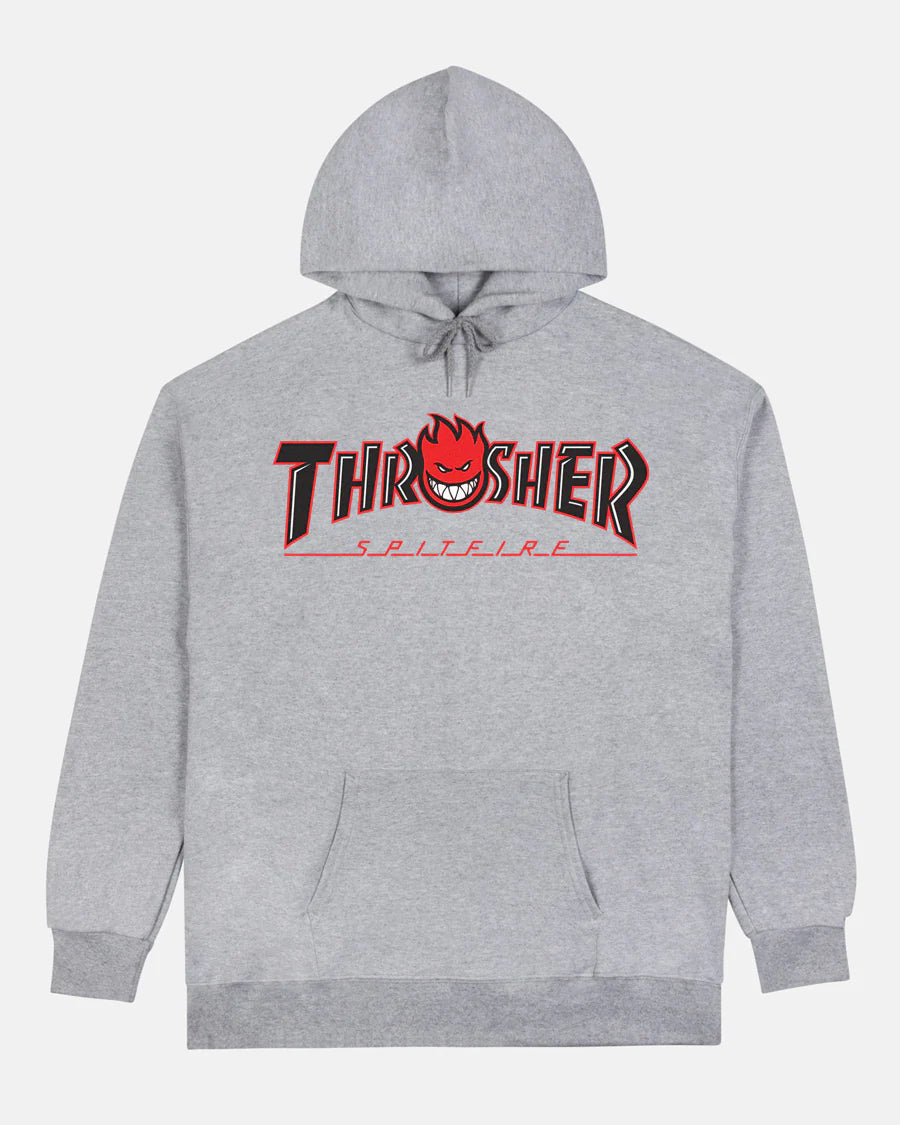 THRASHER - Spitfire Bighead Outline Hoodie Heather Grey