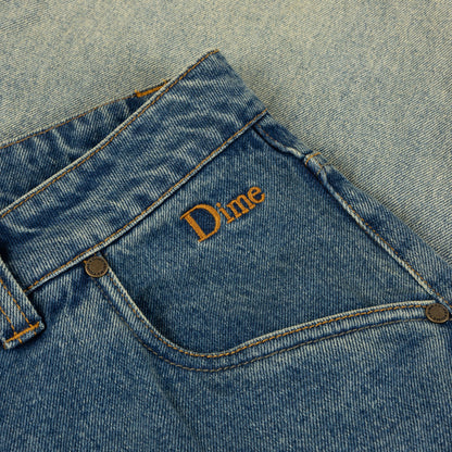 DIME - Baggy Denim Pants Dipped Sandblasted Indigo