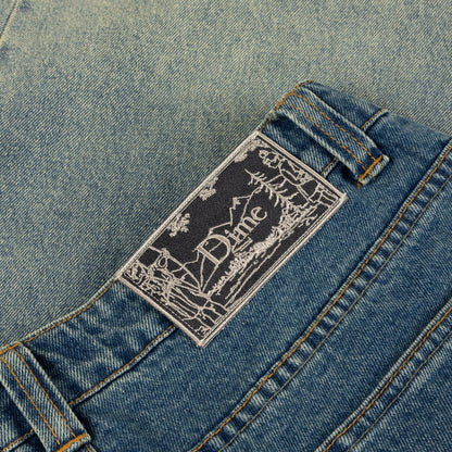 DIME - Baggy Denim Pants Dipped Sandblasted Indigo