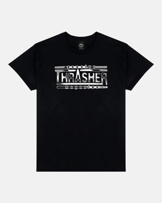 THRASHER - Chrome Genuine Tee Black