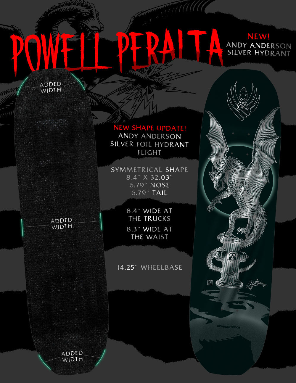 POWELL PERALTA - Andy Anderson Silver Hydrant Flight - 8.4