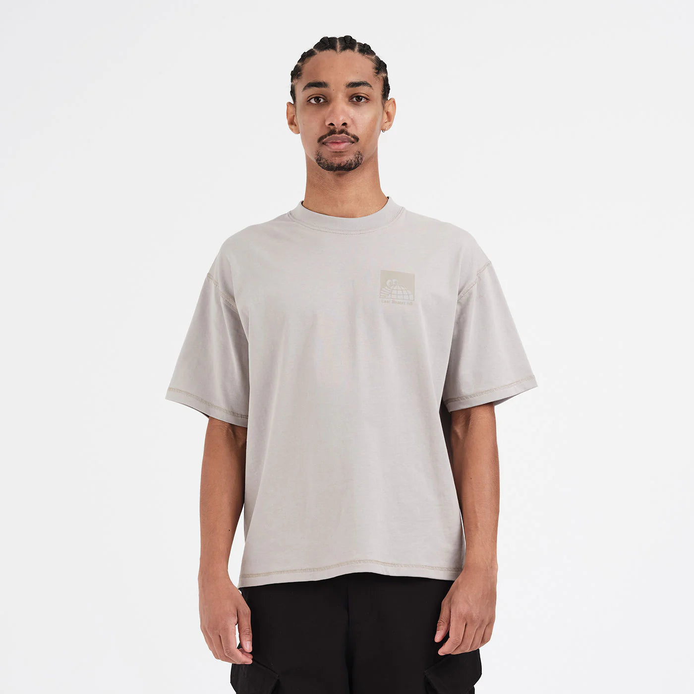 LAST RESORT AB - Little AB Flatlock Tee Warm Grey