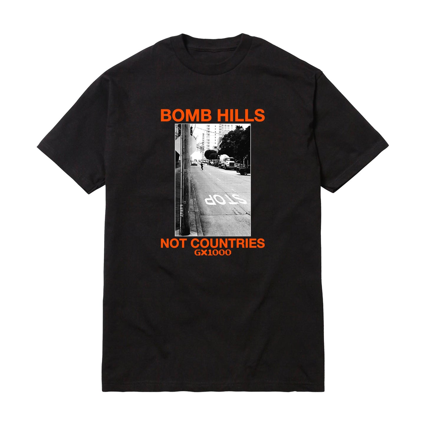 GX1000 - Bomb Hills Not Countries Tee Black/Red