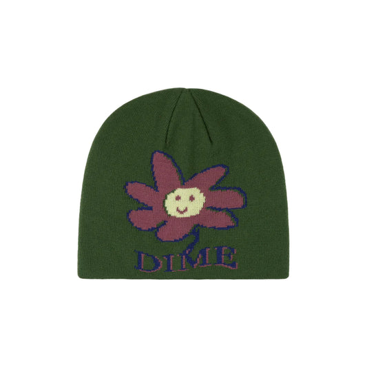 DIME - Cute Flower Skull Cap Beanie Ivy Green