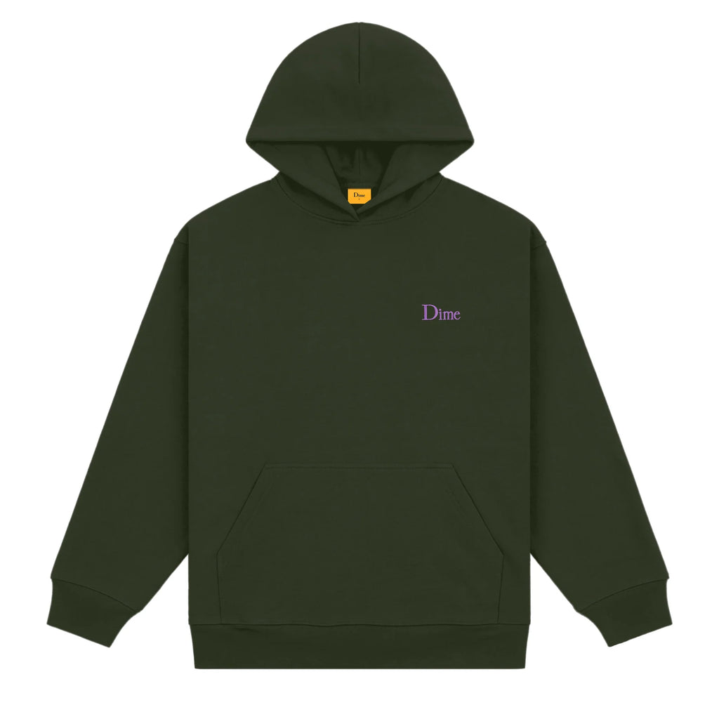 DIME - Classic Small Logo Hoodie Forest Green