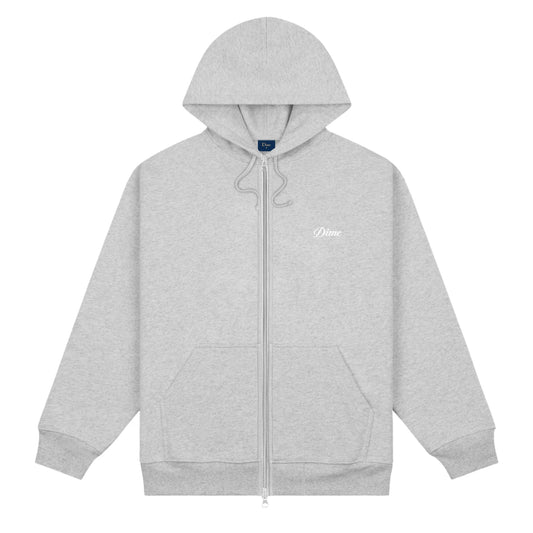 DIME - Small Logo Zip Hoodie Heather Grey