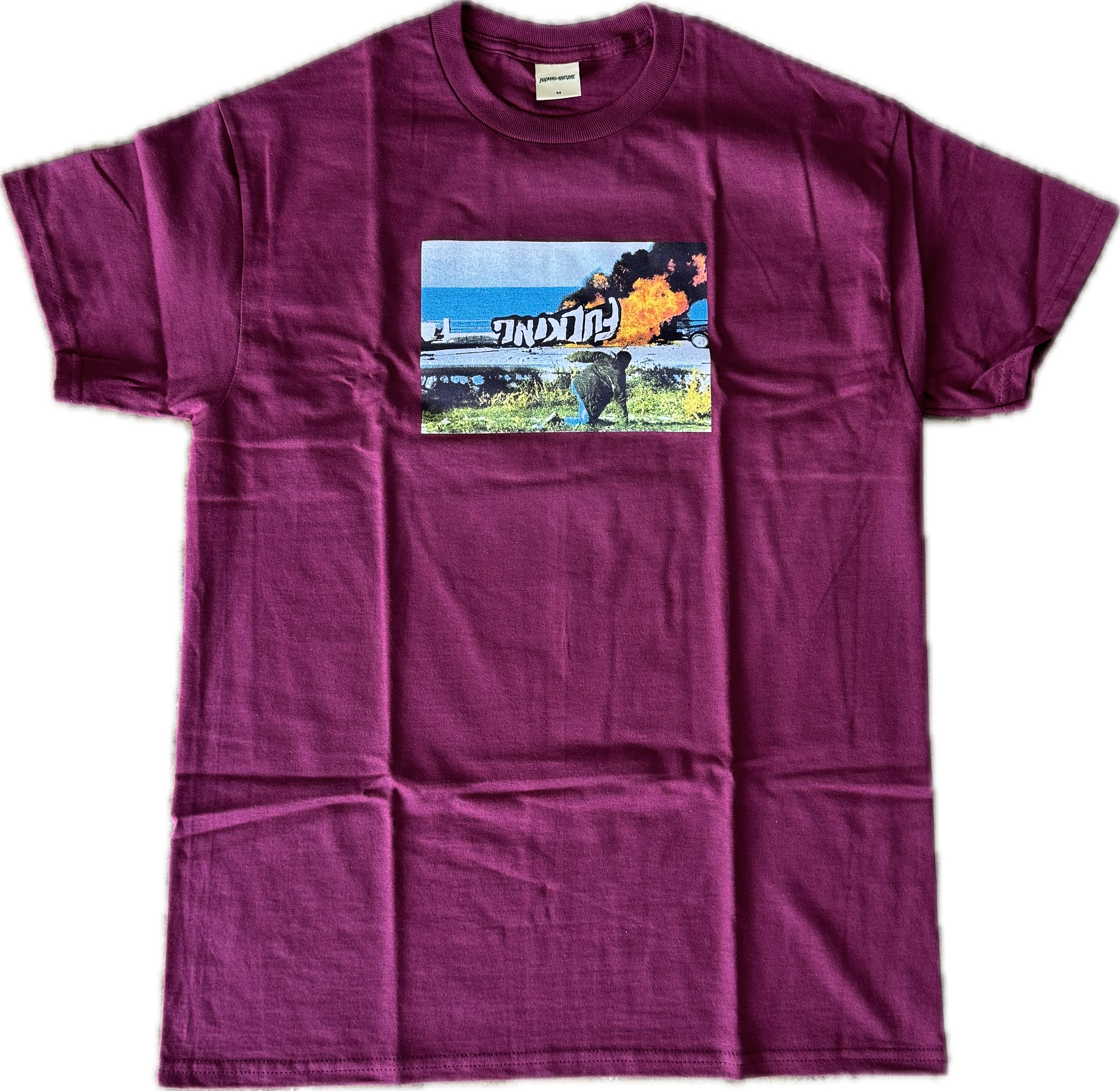 FUCKING AWESOME - Car Burn Tee Maroon
