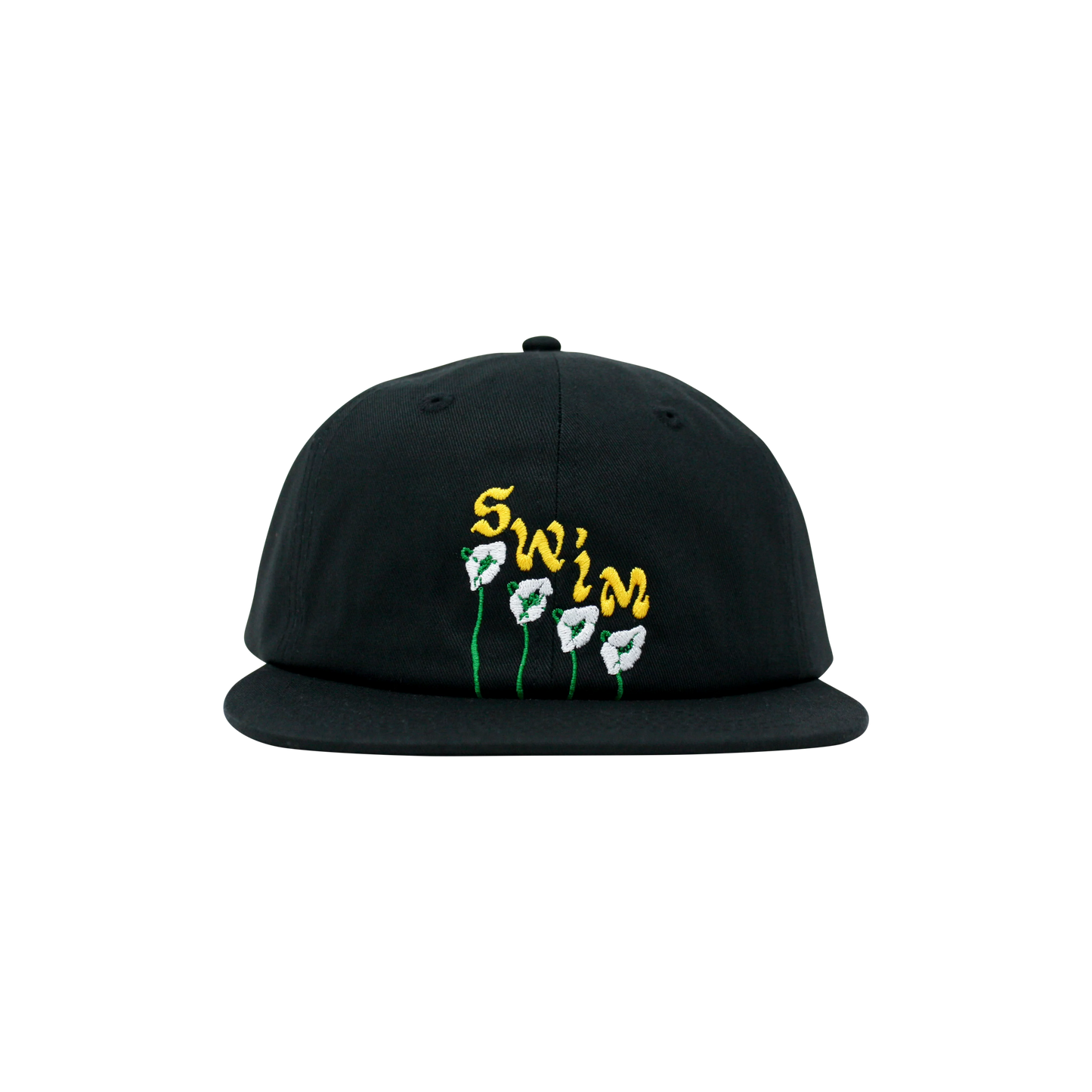 SWIM - Flowers Six Panel Snapback Black