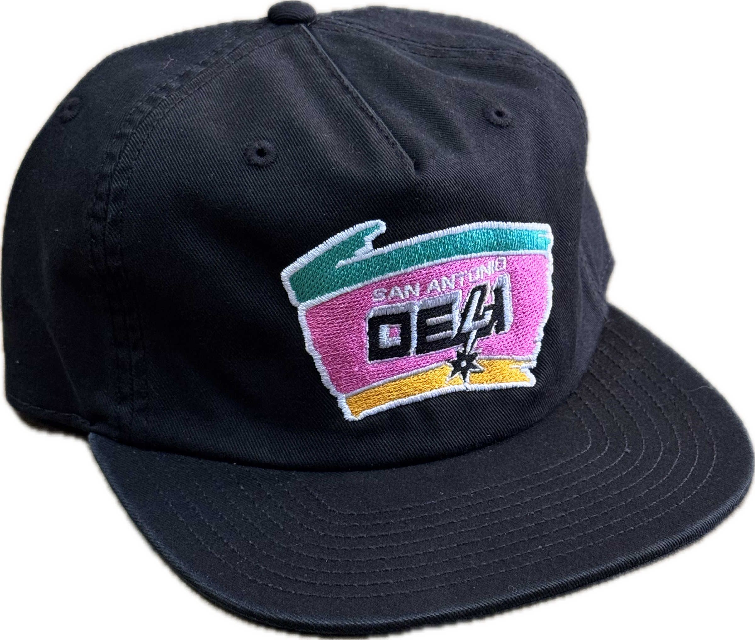 DELI - Splash Embroidered Strapback Hat Black