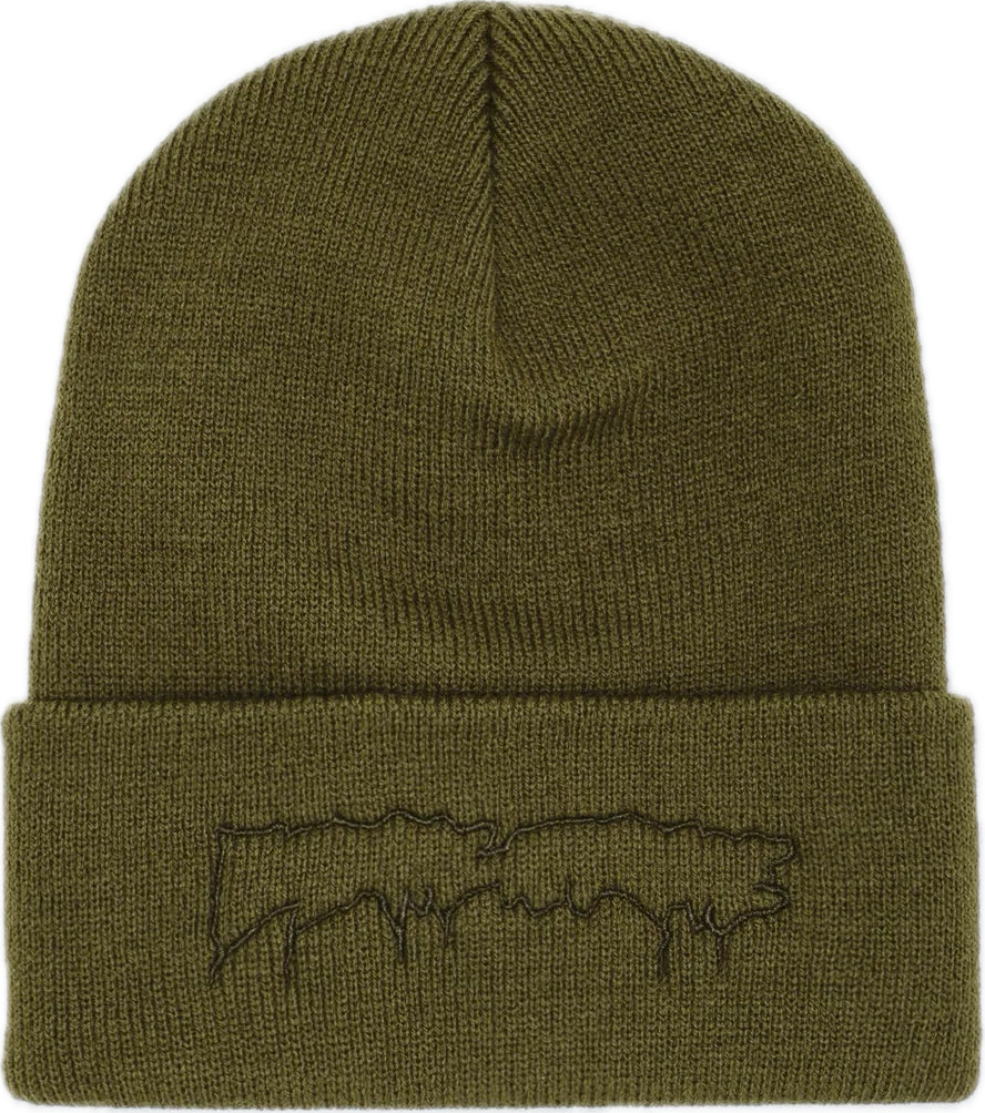 FUCKING AWESOME - Drip Embroidered Beanie Olive