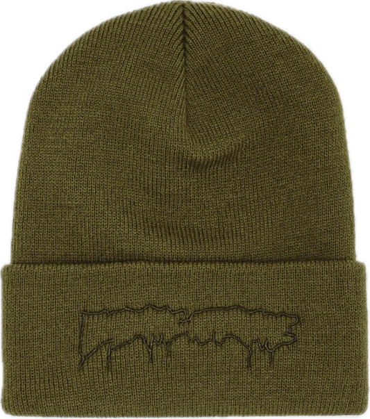FUCKING AWESOME - Drip Embroidered Beanie Olive