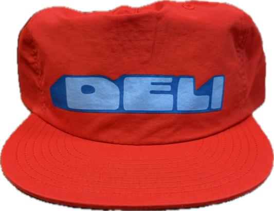 DELI - Mound Nylon Snapback Hat Red w/ Blue