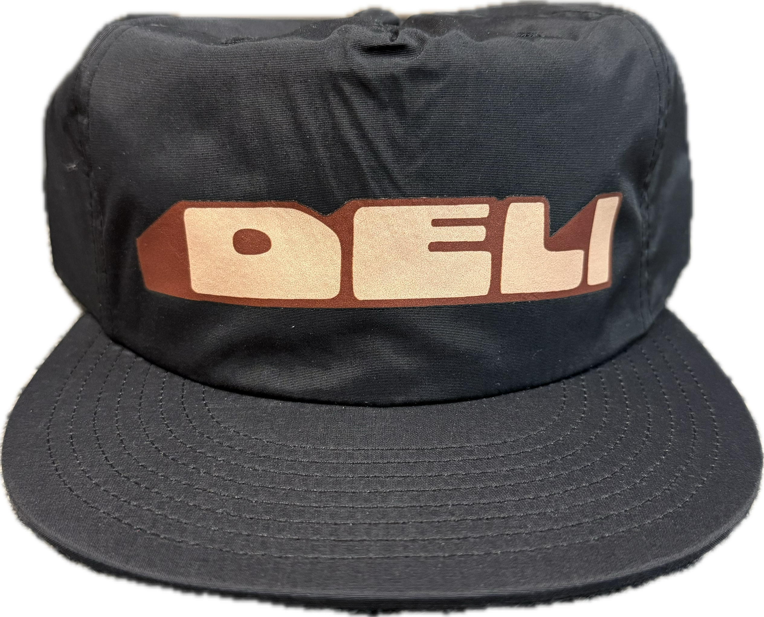 DELI - Mound Nylon Snapback Hat Black w/ Tan