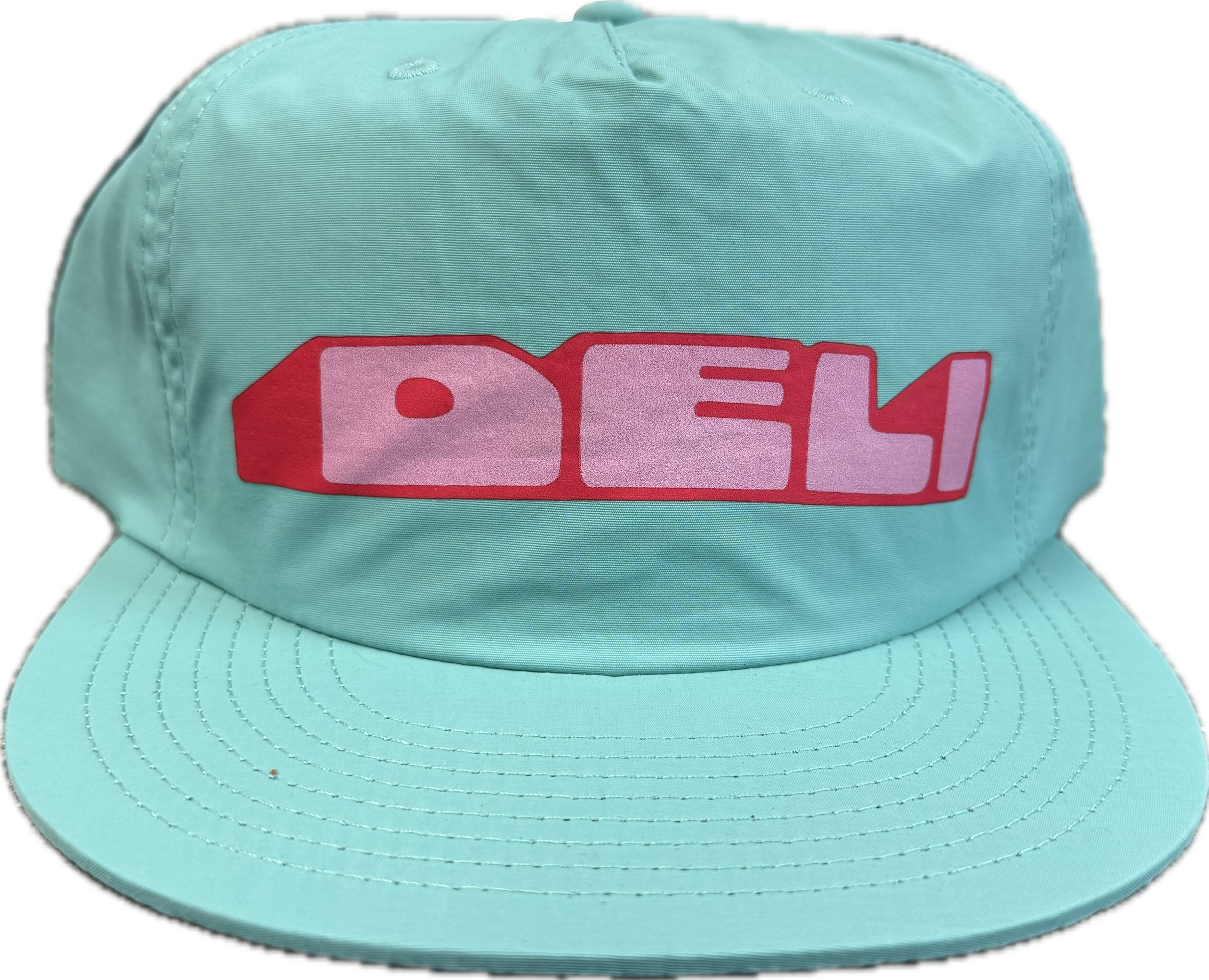 DELI - Mound Nylon Snapback Hat Teal w/ Pink