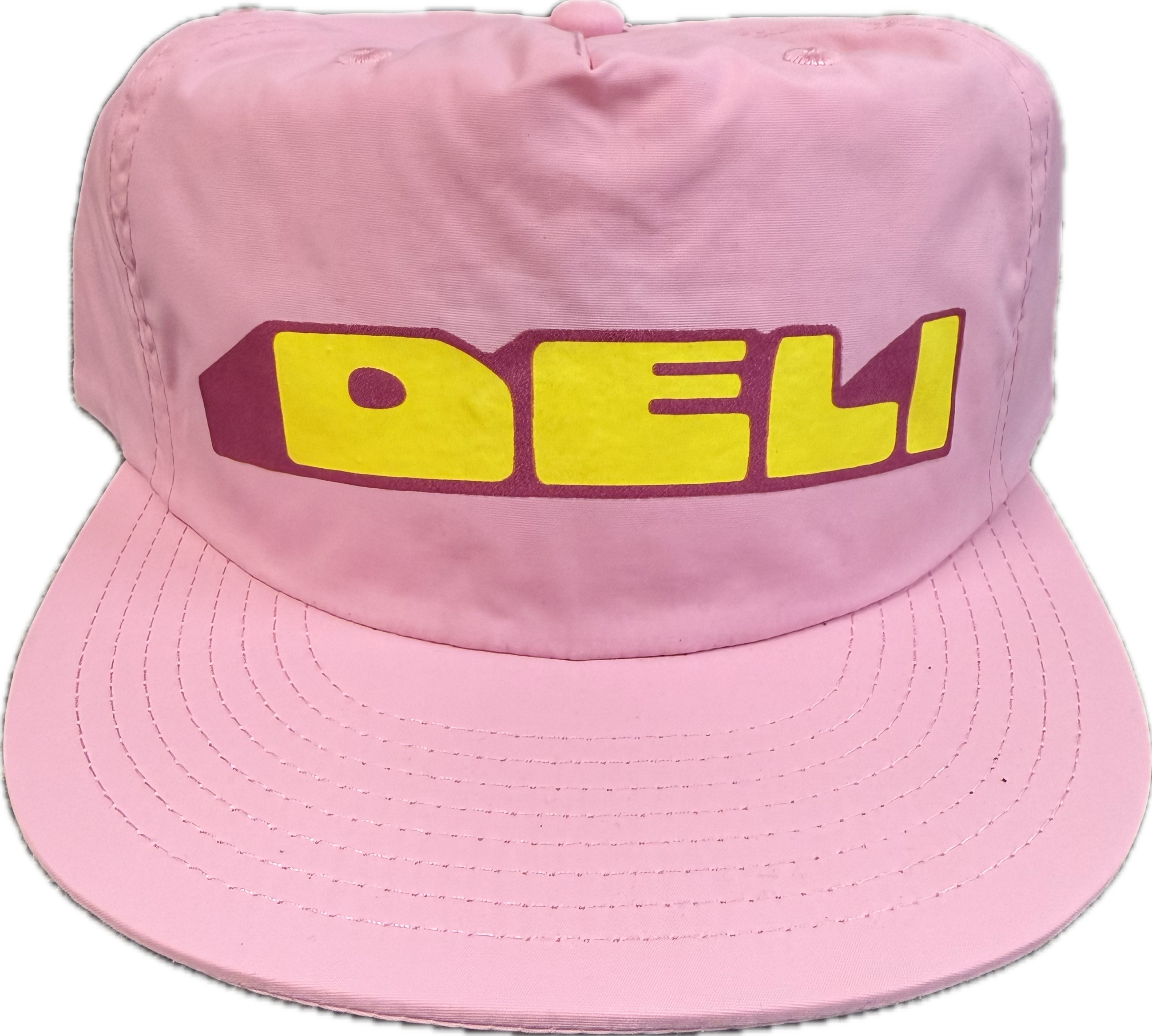 DELI - Mound Nylon Snapback Hat Pink w/ Yellow