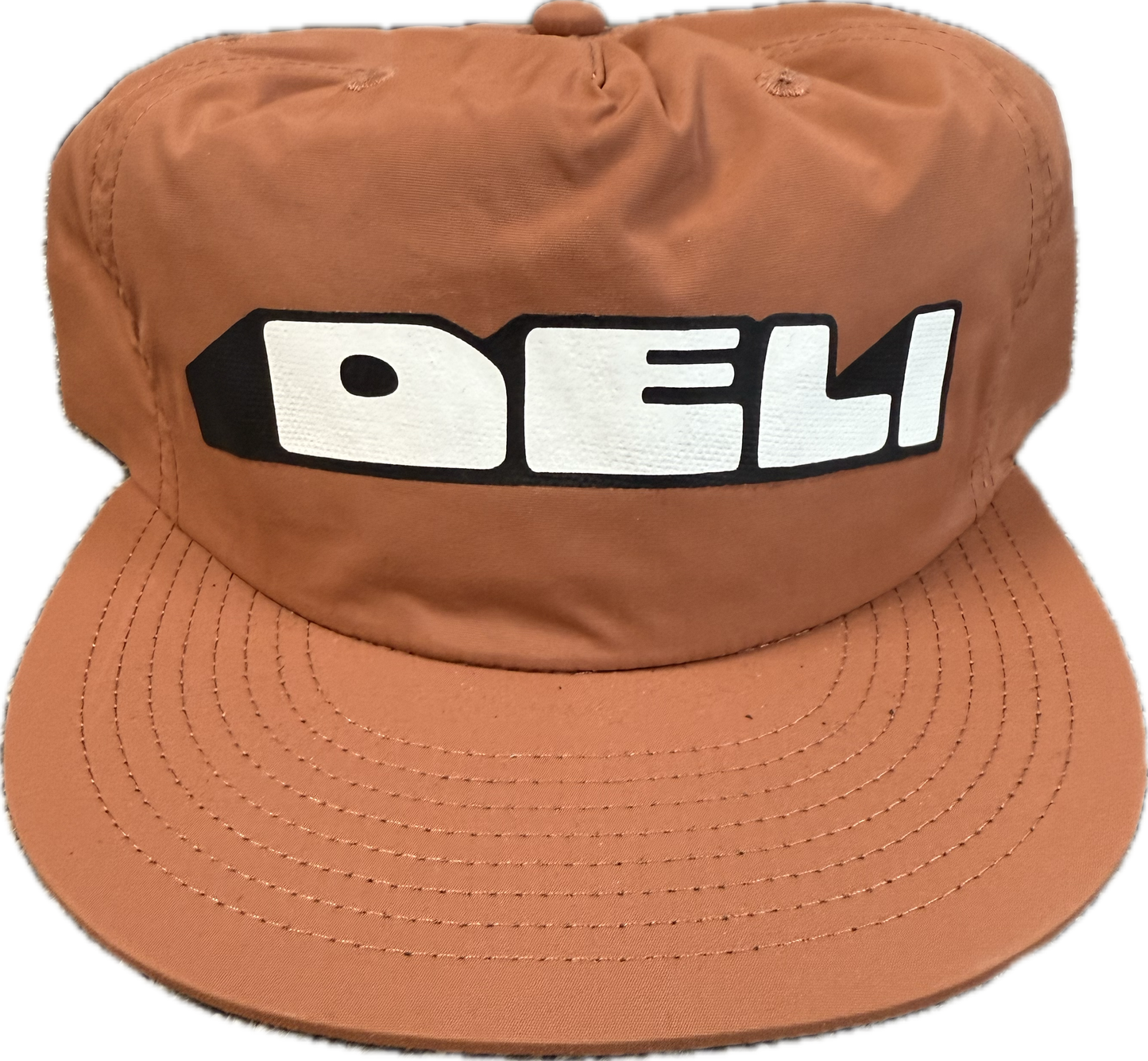 DELI - Mound Nylon Snapback Hat Rust w/ Black & White