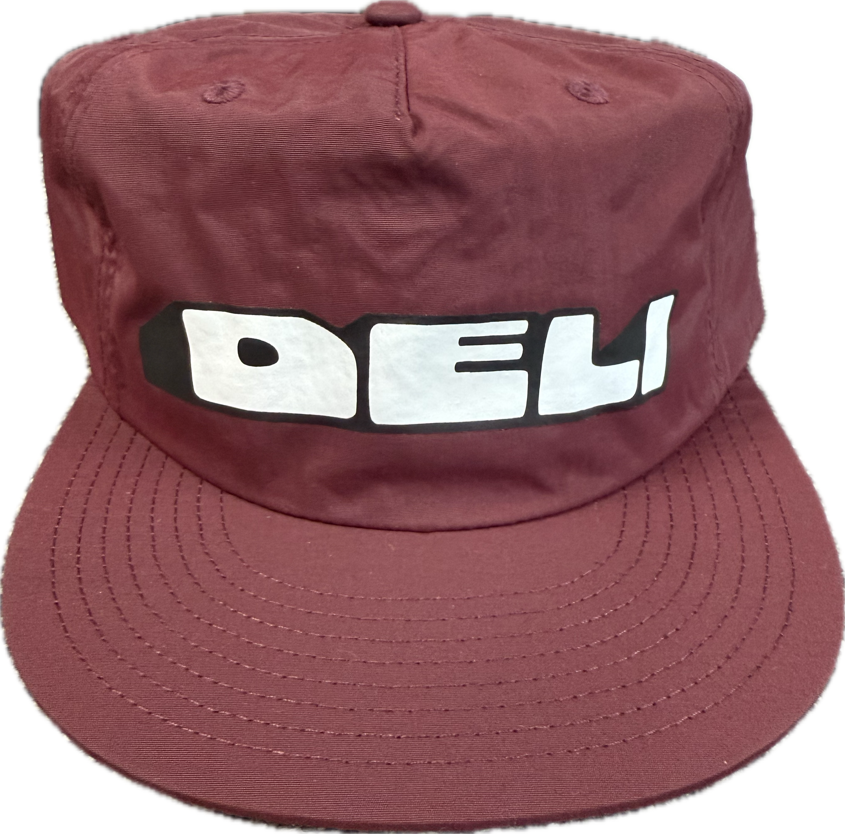DELI - Mound Nylon Snapback Hat Maroon w/ Black & White