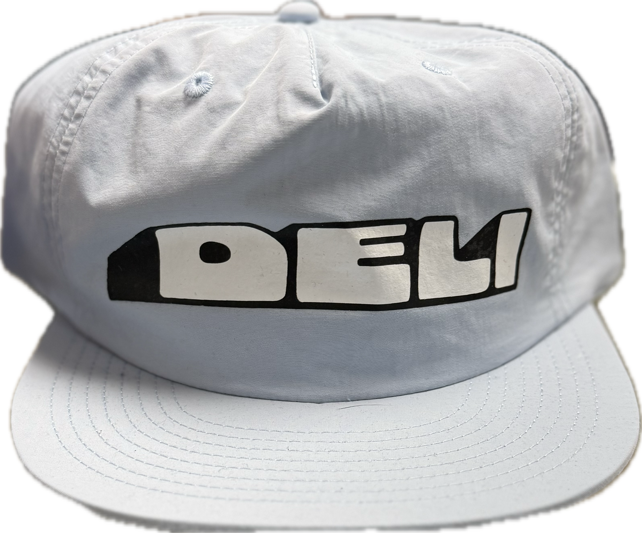 DELI - Mound Nylon Snapback Hat Light Blue w/ Black & White
