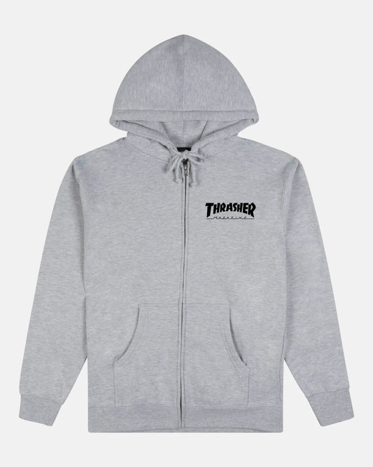 THRASHER - Zip Up Hoodie Grey