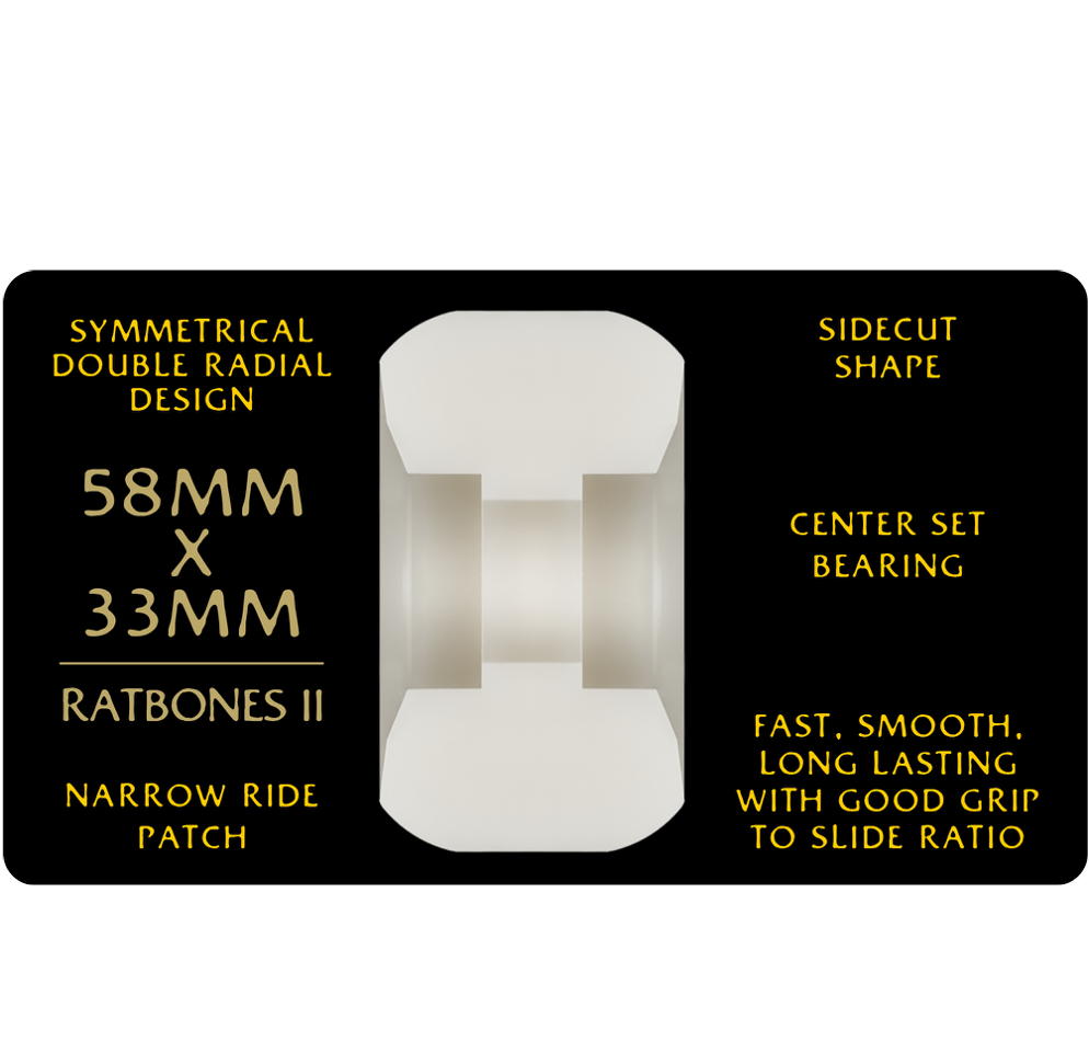 POWELL PERALTA - 58mm Dragon Formula YELLOW Rat Bones II 95a