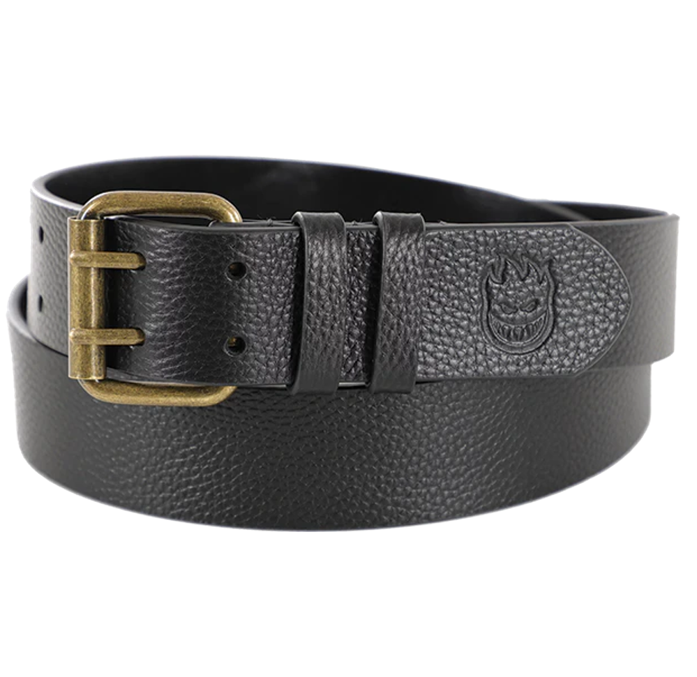 SPITFIRE - Bighead Leather Belt Black/Brass